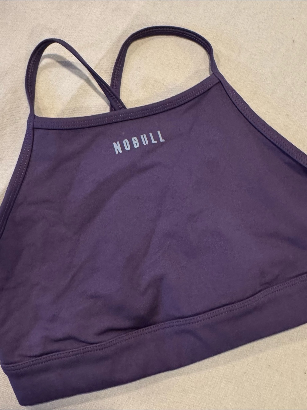 NOBULL Deep Plum High-Neck Strappy Sports Bra